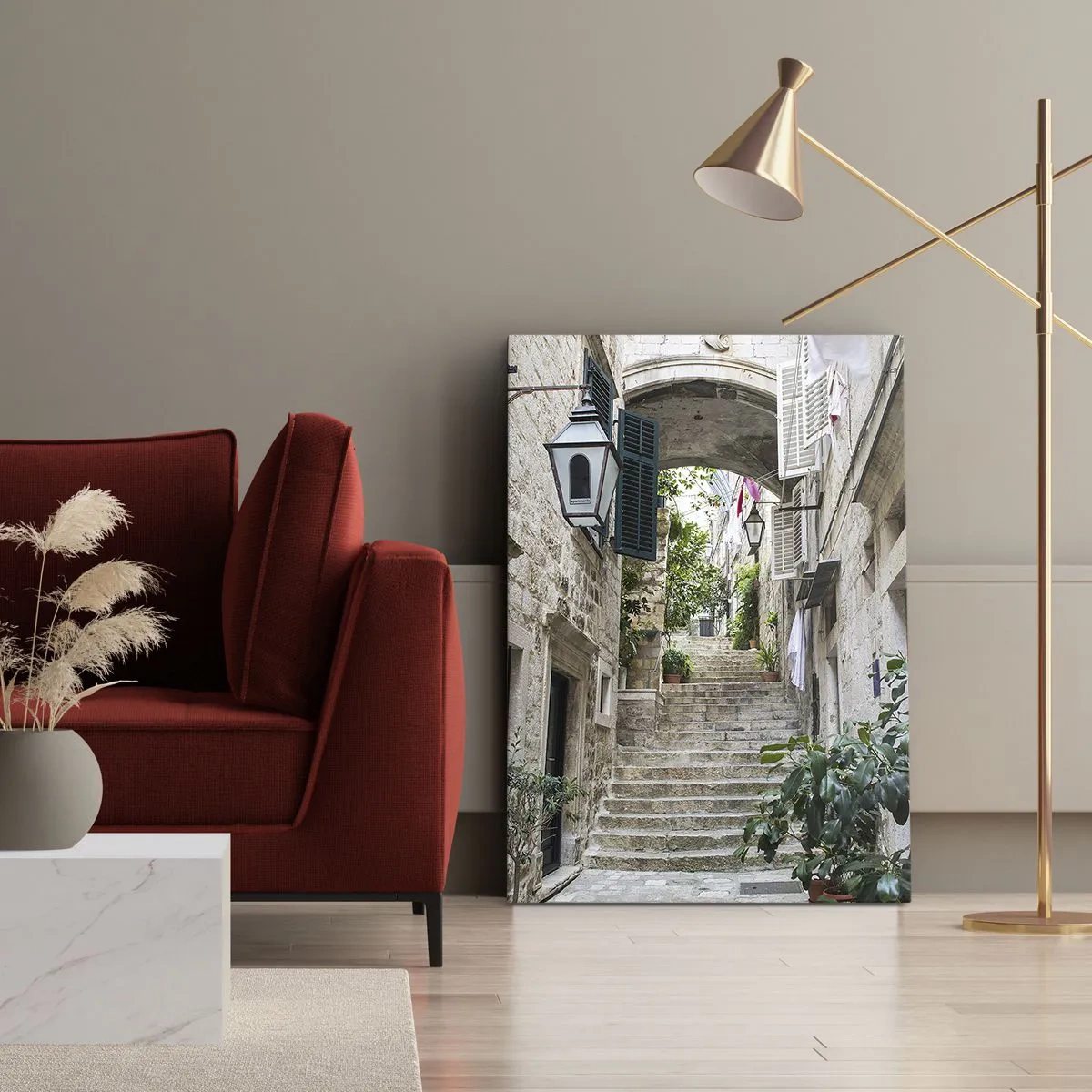 Tablou pe pânză Canvas - O străduță fermecătoare - 70x100 cm