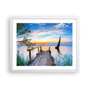 Poster în ramă albă - Bună seara - 50x40 cm