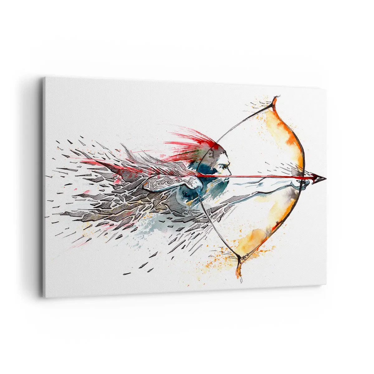 Tablou pe pânză - Războinic mitic cu un arc de foc - 100x70 cm