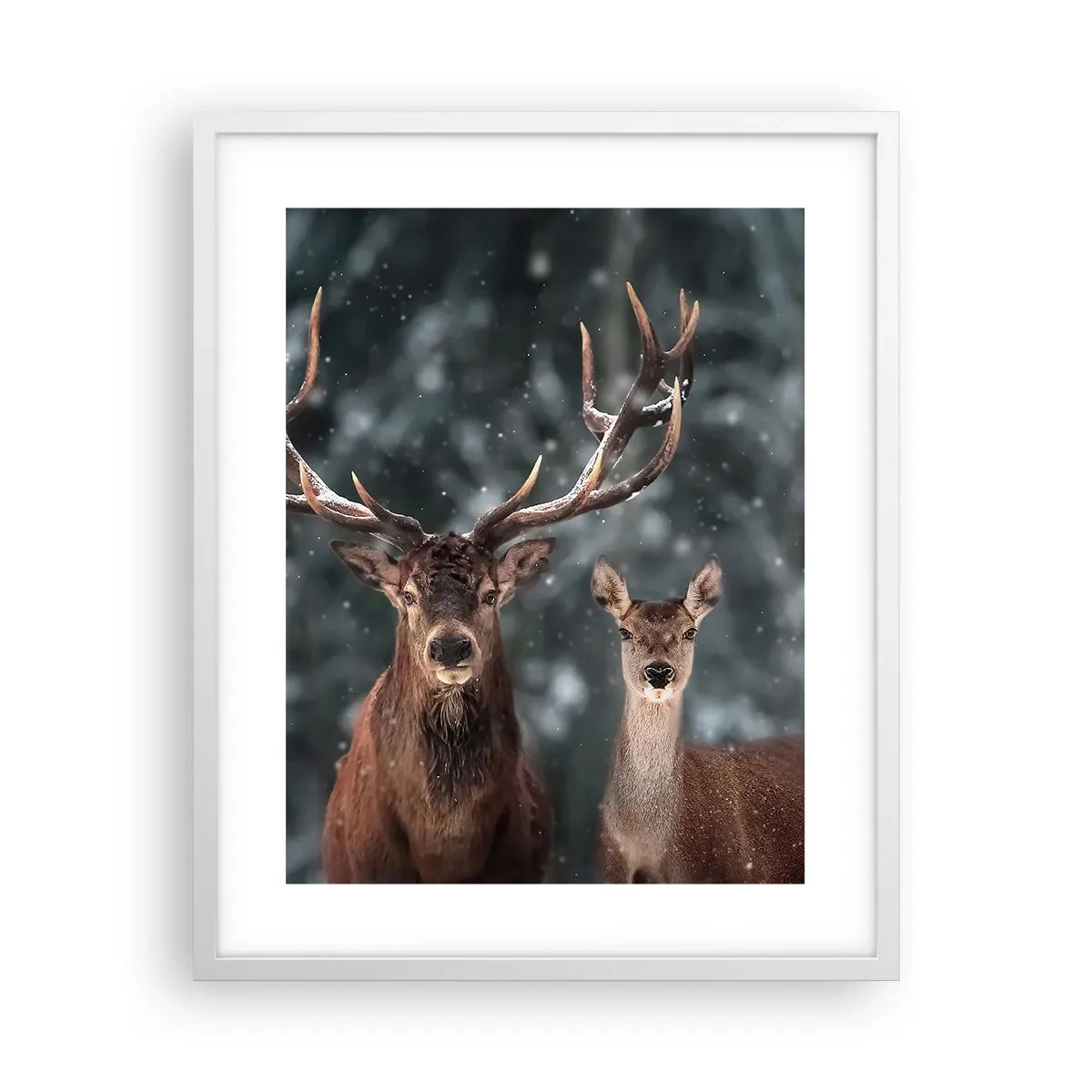 Poster în ramă albă - Stăpânul pădurii și soția sa - 40x50 cm