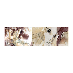 Mostră tapet Premium Canvas - Într-o dispoziție mov deschis - Abstracția, Femeie, Corp - 100x30 cm
