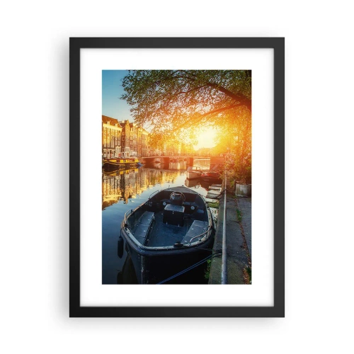 Poster în ramă neagră - Dimineața în Amsterdam - 30x40 cm