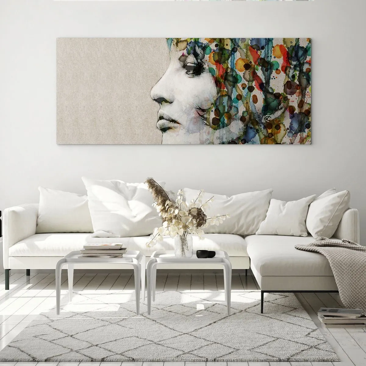 Tablou pe sticlă - A ieșit din cenușiu - 90x30 cm