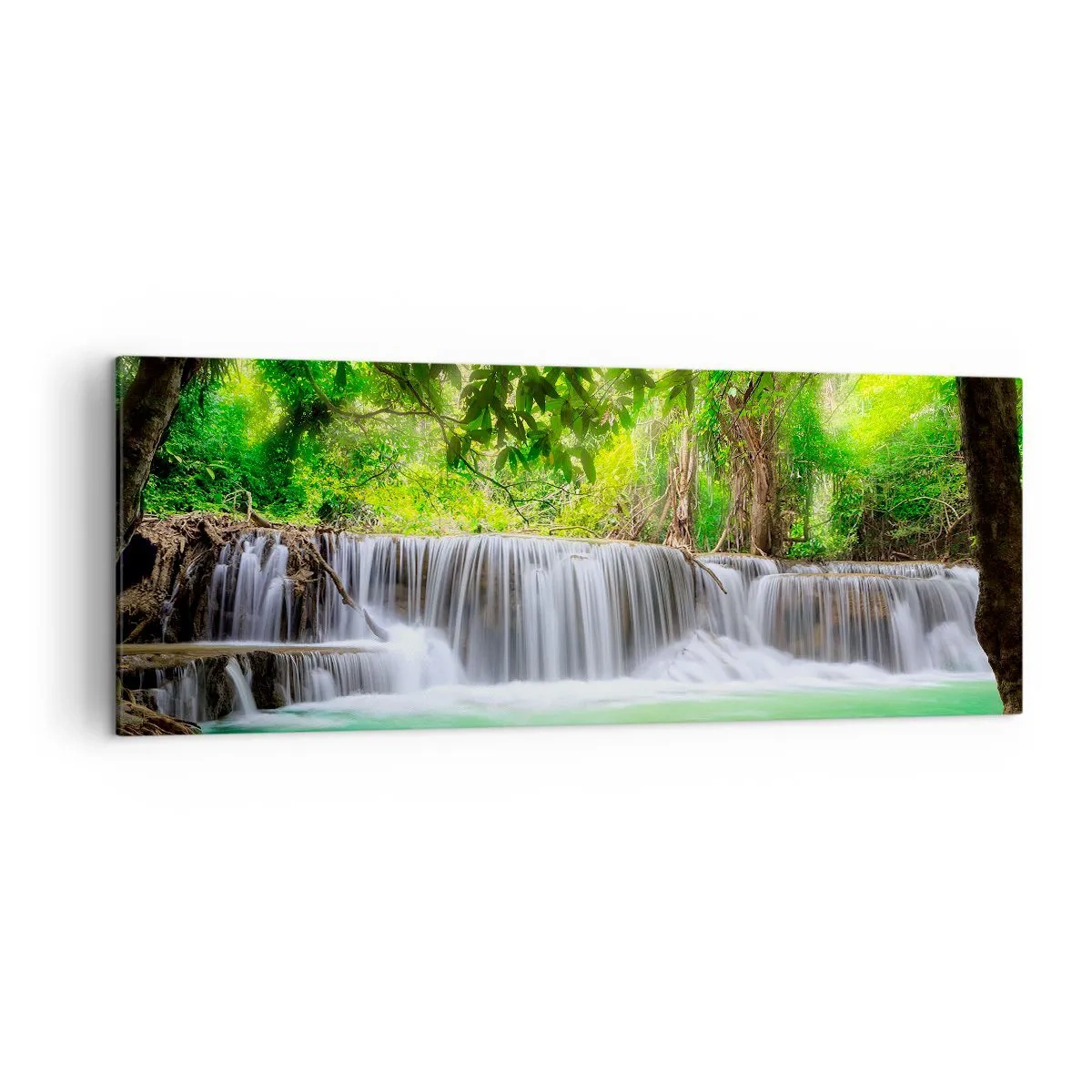 Tablou pe pânză - Cascada verde - 140x50 cm