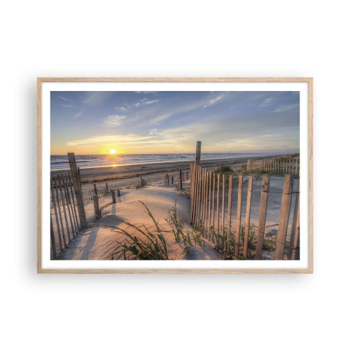 Poster în ramă de stejar deschis - Strălucirea și umbra vântului - 100x70 cm