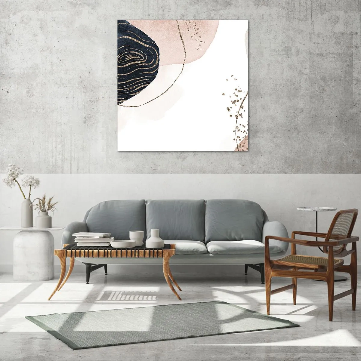 Tablou pe sticlă - Totul curge - 70x70 cm