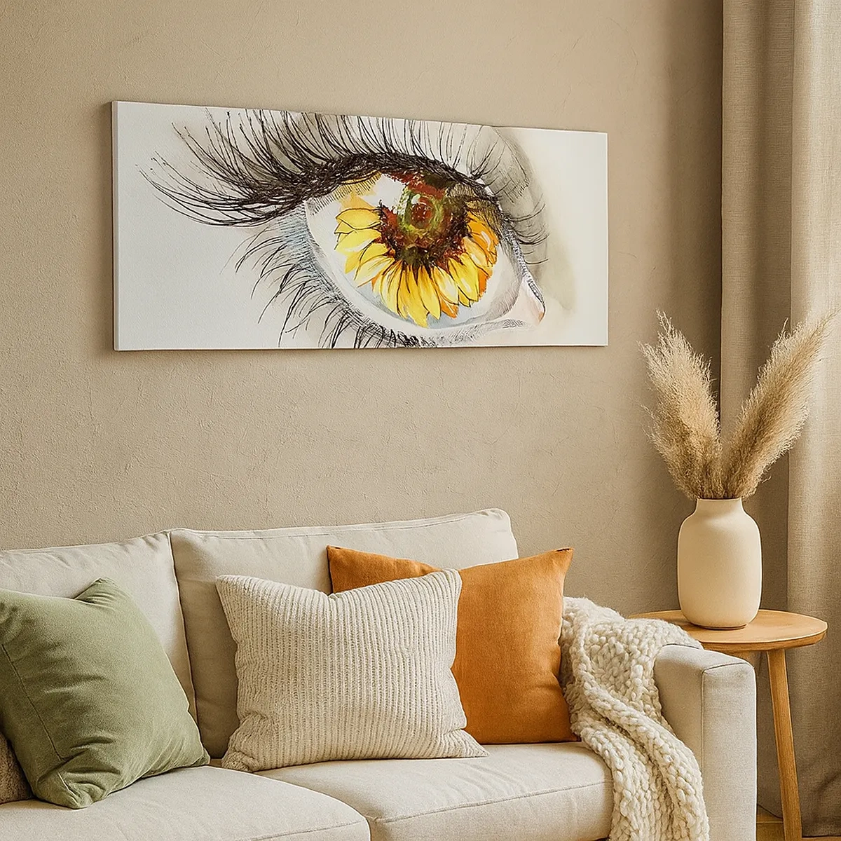 Tablou pe pânză - O privire la fel de fierbinte ca vara - 30x30 cm