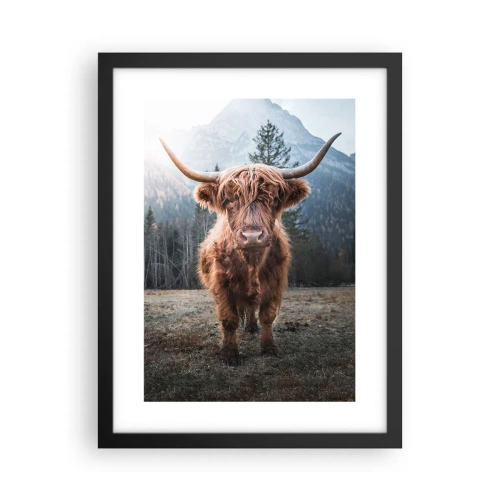 Poster în ramă neagră - Salutări de pe o pajiște de munte - 30x40 cm