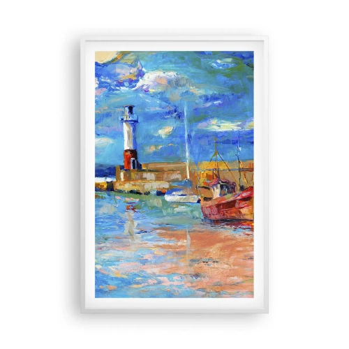 Poster în ramă albă - După-amiază în golful de curcubeu - 61x91 cm