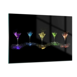 Tablou pe sticlă - Culori de bucurie în sticla de cristal - 120x80 cm