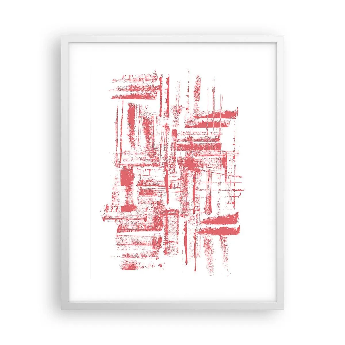 Poster în ramă albă - Orașul roșu - 40x50 cm