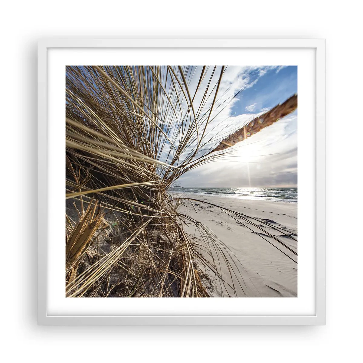 Poster în ramă albă - O întâlnire a elementelor - 50x50 cm