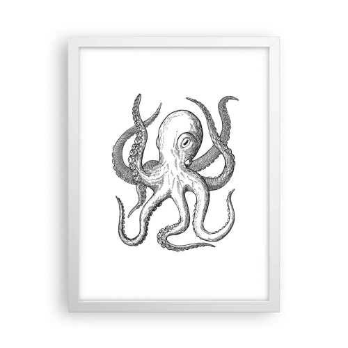 Poster în ramă albă - Dansând cu valurile - 30x40 cm