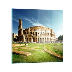 Tablou pe sticlă - Încă mai poți auzi zgomotul armelor - 70x70 cm