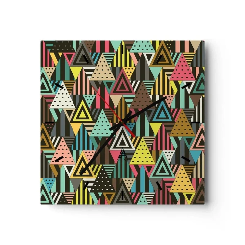 Ceas de perete - Ceas pe sticlă - În ritm de trei - 30x30 cm