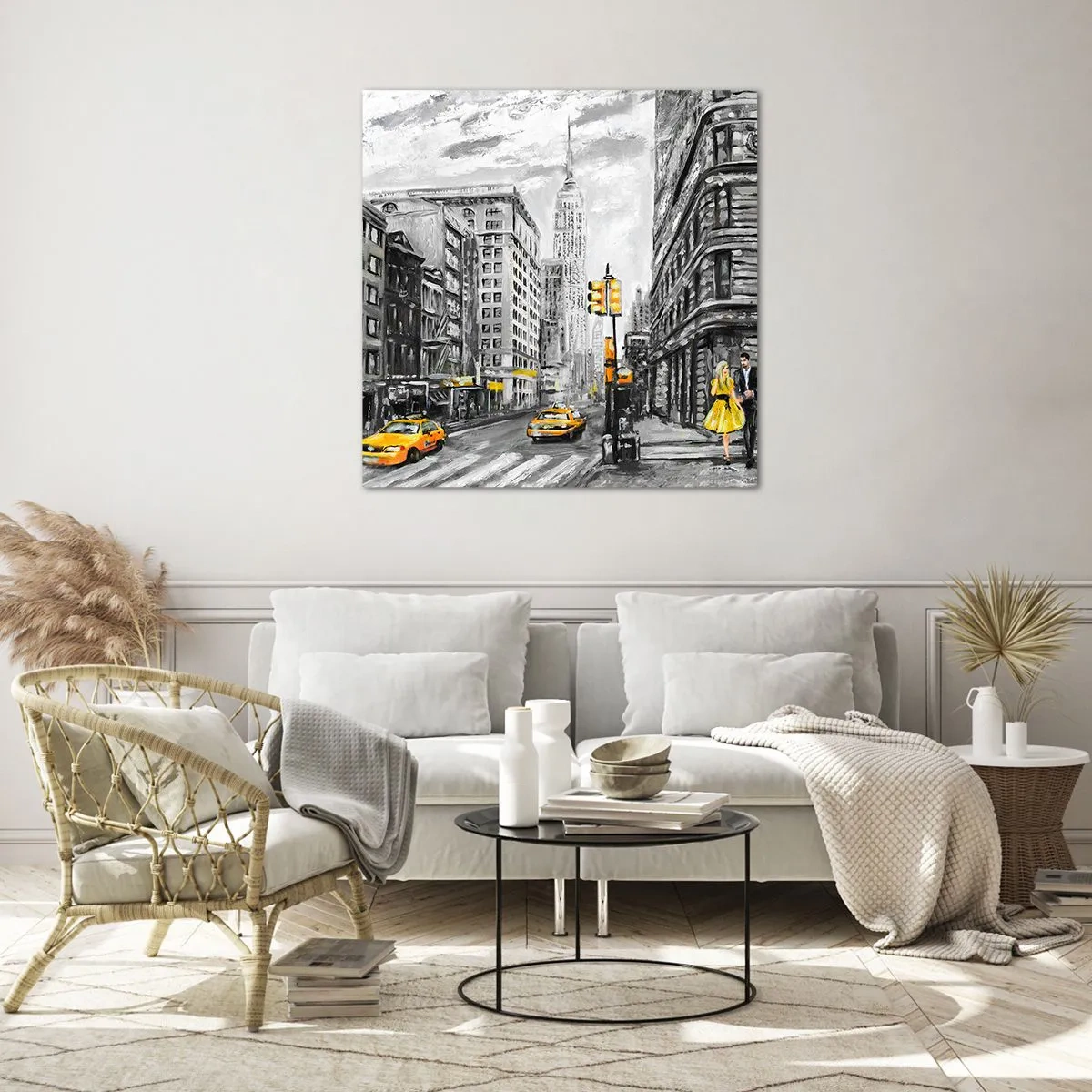 Tablou pe sticlă - O poveste din New York - 30x30 cm
