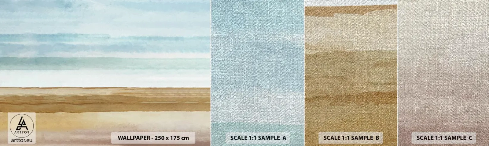 Mostră tapet Premium Canvas - Serenitate - Abstracția, Coasta, plajă - 100x30 cm