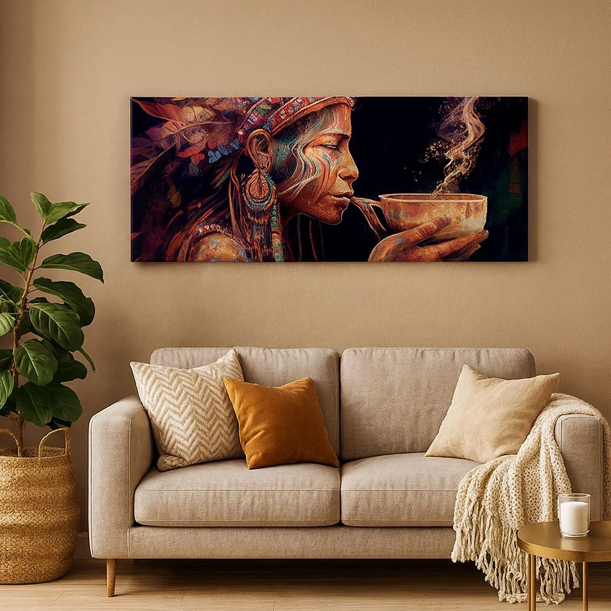 Tablou pe pânză - Ritual magic - 100x40 cm