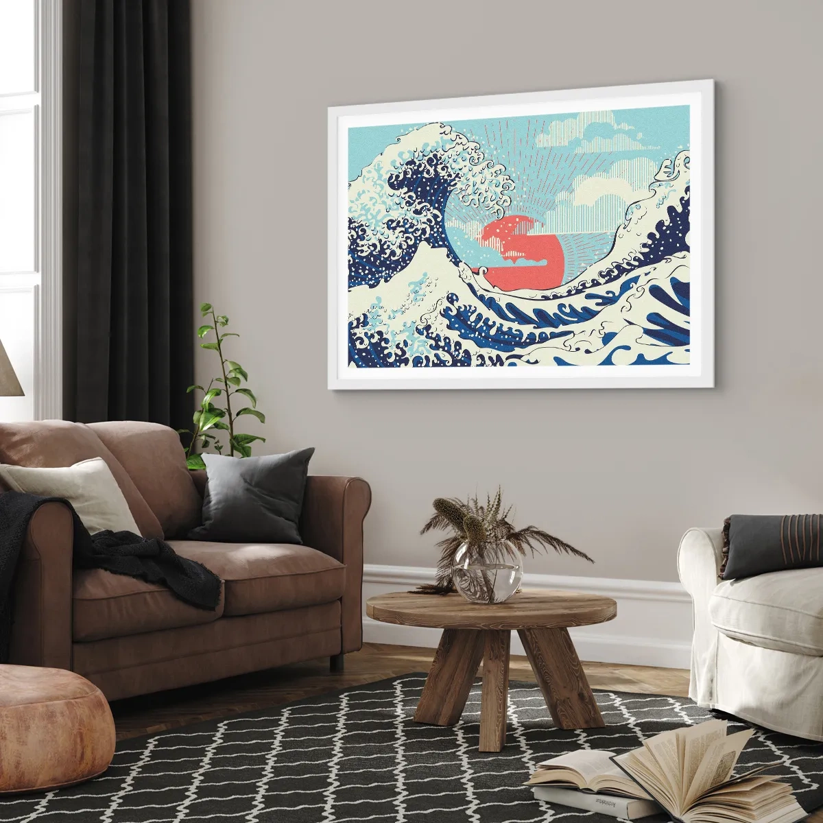 Poster în ramă albă - Din inspirații japoneze - 50x40 cm