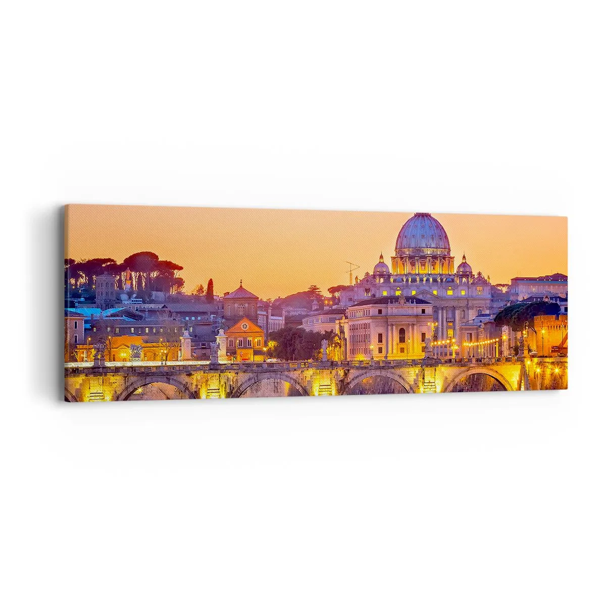 Tablou pe pânză - Amurg deasupra Orașului Etern - 90x30 cm