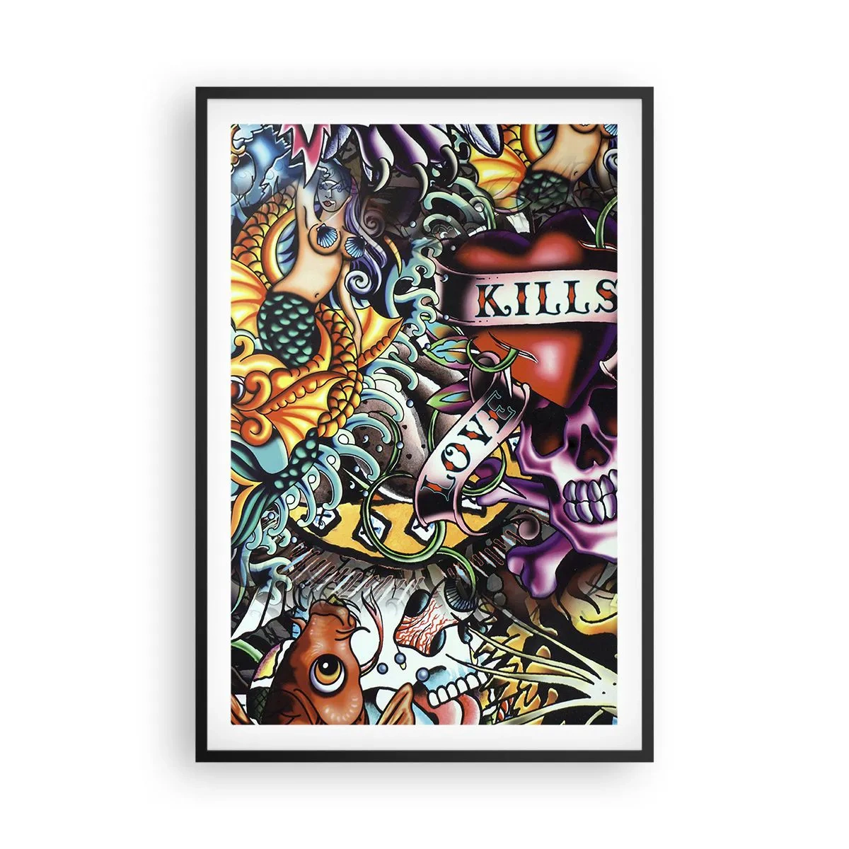Poster în ramă neagră - Visul unui artist tatuator - 61x91 cm