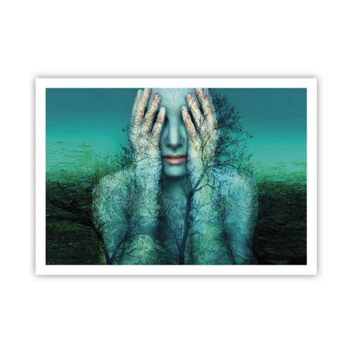 Poster - Scufundată în albastru - 100x70 cm