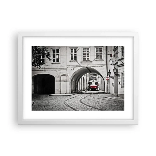 Poster în ramă albă - Printr-un labirint urban - 40x30 cm
