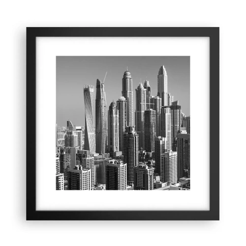 Poster în ramă neagră - Orașul de deasupra deșertului - 30x30 cm