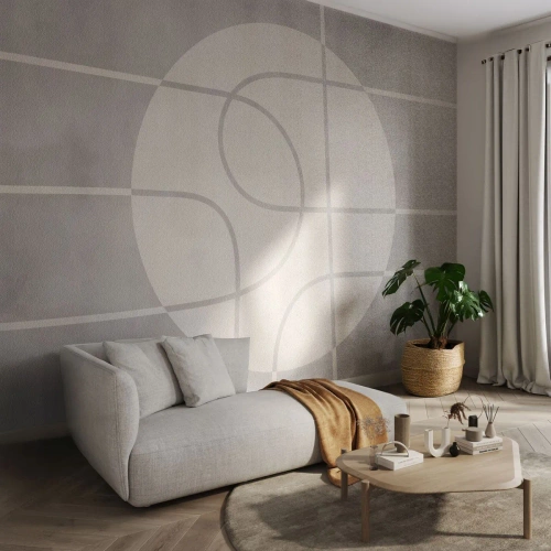 Fototapetă personalizată Standard Eco - Circular și drept înainte - Luminos, Minimalist, roată