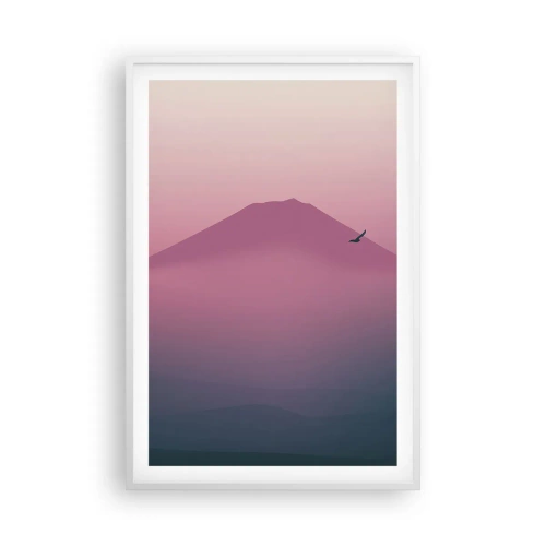 Poster în ramă albă - Călători deasupra norilor - 61x91 cm