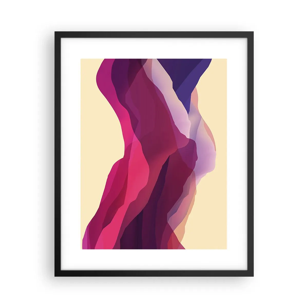Poster în ramă neagră - Valuri de violet - 40x50 cm