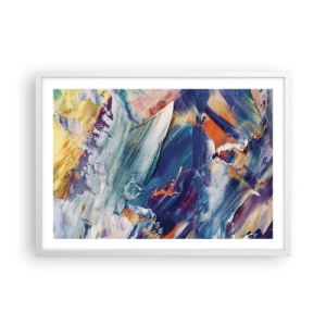 Poster în ramă albă - Confuzie de culori - 70x50 cm
