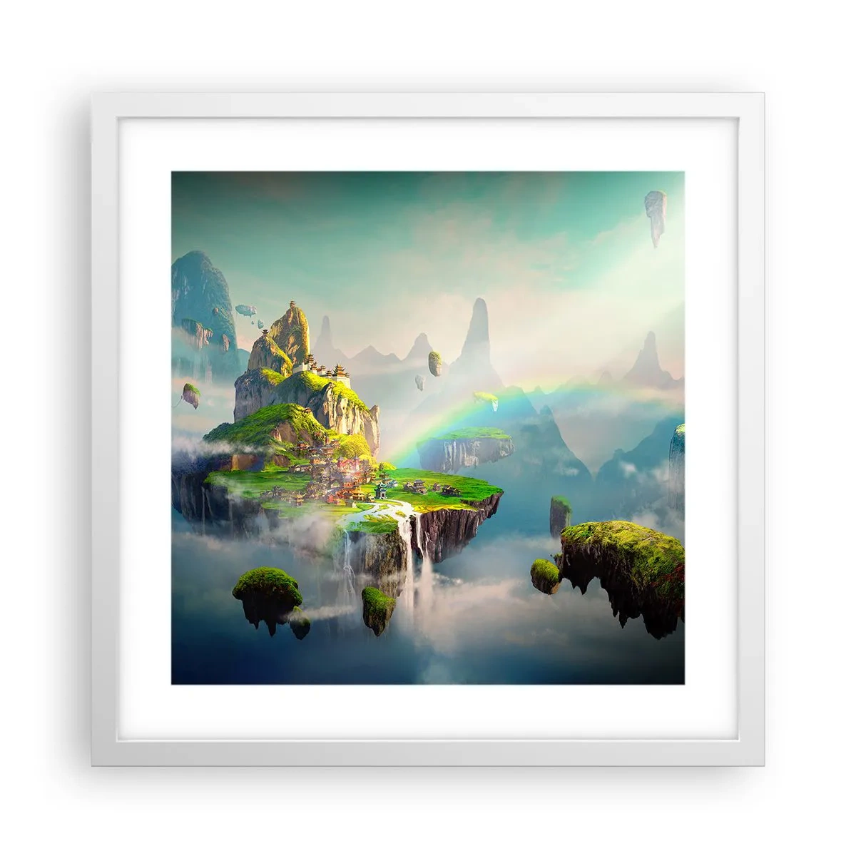 Poster în ramă albă - Insule fericite - 40x40 cm