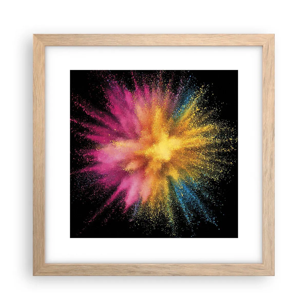 Poster în ramă de stejar deschis - Nașterea culorii  - 30x30 cm