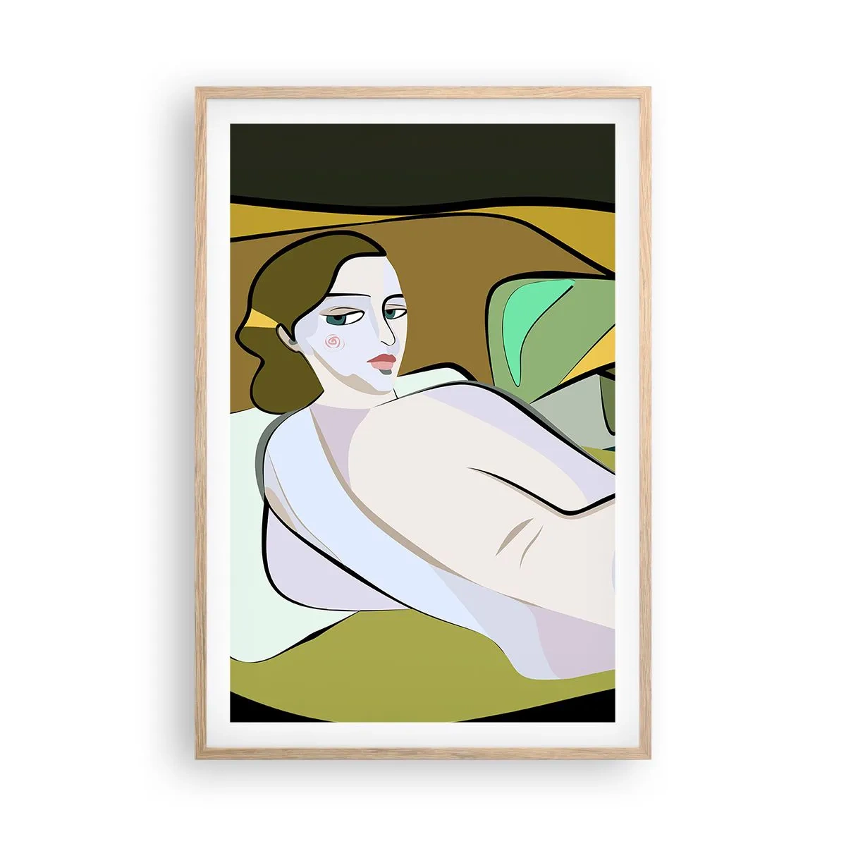 Poster în ramă de stejar deschis - Portret intim - 61x91 cm