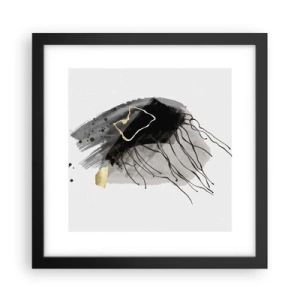 Poster în ramă neagră - Negru și aur - 30x30 cm