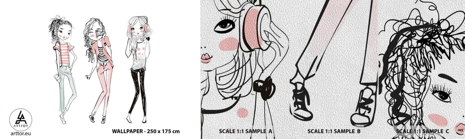 Mostră tapet Premium Sand - Hai la distracție - Tineret, Fată, Adolescent - 100x30 cm