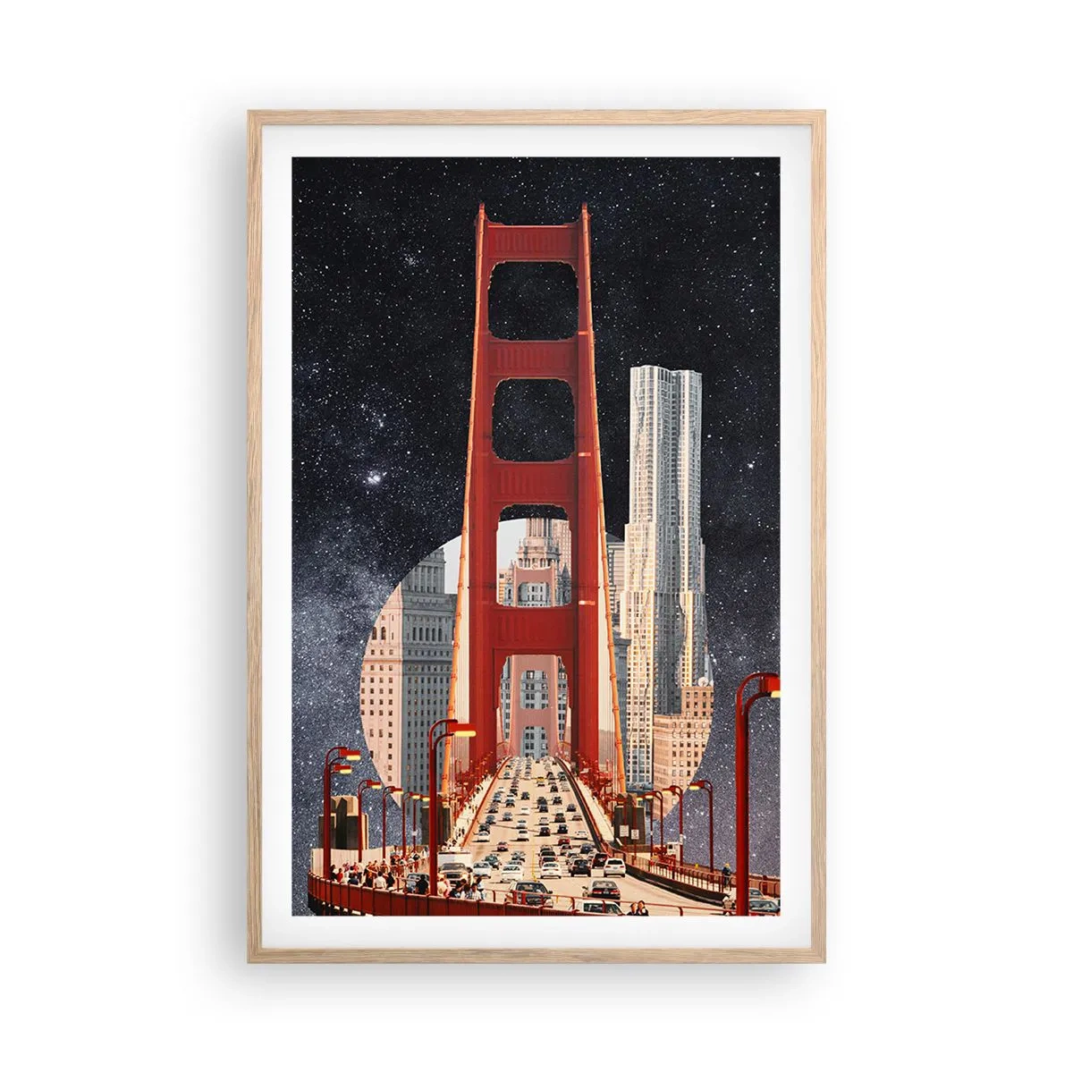 Poster în ramă de stejar deschis - Întotdeauna în centru - 61x91 cm