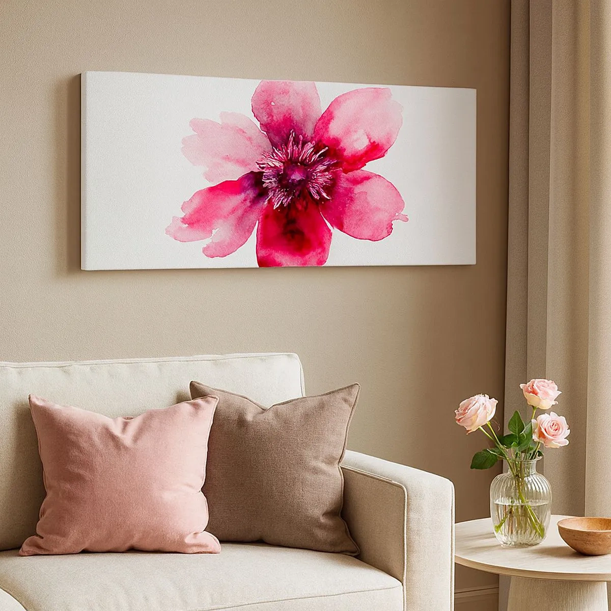 Tablou pe pânză - Sărut parfumat de carmin - 100x40 cm