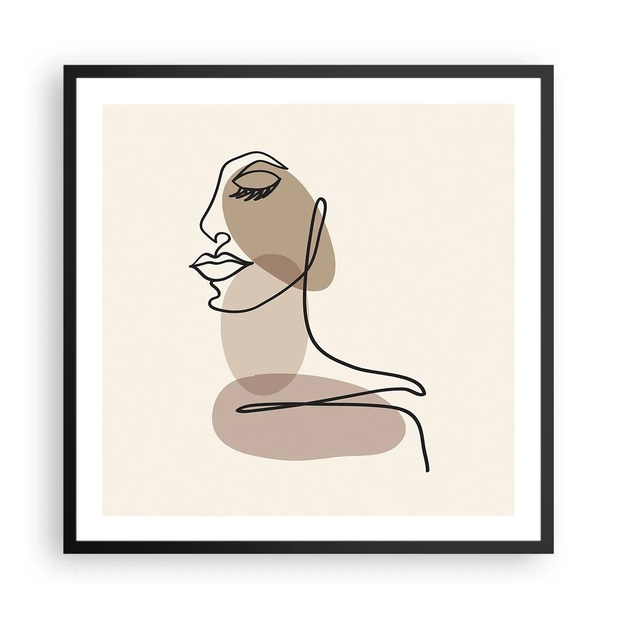 Poster în ramă neagră - O anumită linie de frumusețe - 60x60 cm