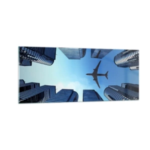 Tablou pe sticlă - Vedere de pe ravenă de sticlă - 100x40 cm