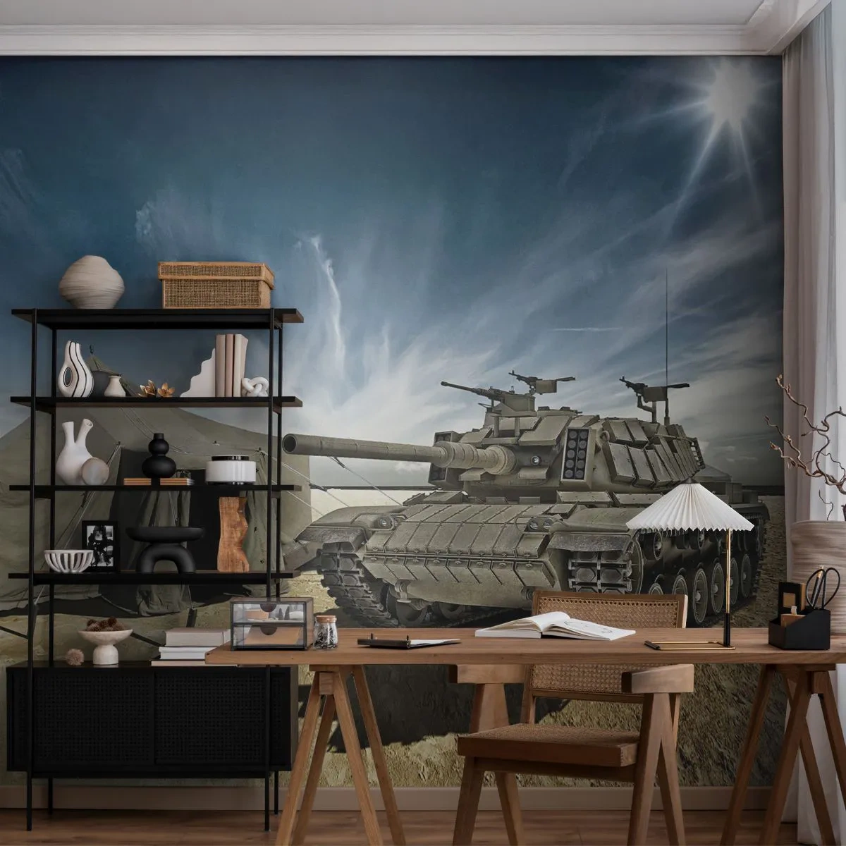Tapet Premium Canvas - Un vis militar - Militar, Armată, Rezervor - 400x280 cm