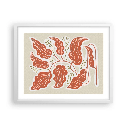 Poster în ramă albă - Folk și coral - 50x40 cm