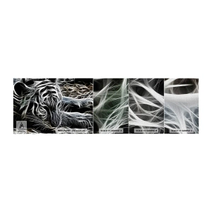 Mostră tapet Premium Canvas - Un studiu al lejerității felinelor - Abstracția, Tigru, Animale - 100x30 cm