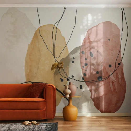 Tapet Premium Sand - Ca aerul, limpezi și ușoare - Abstracția, Bucată, Artă Modernă - 350x256 cm