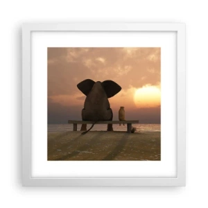 Poster în ramă albă - Este bine să tăcem împreună - 30x30 cm