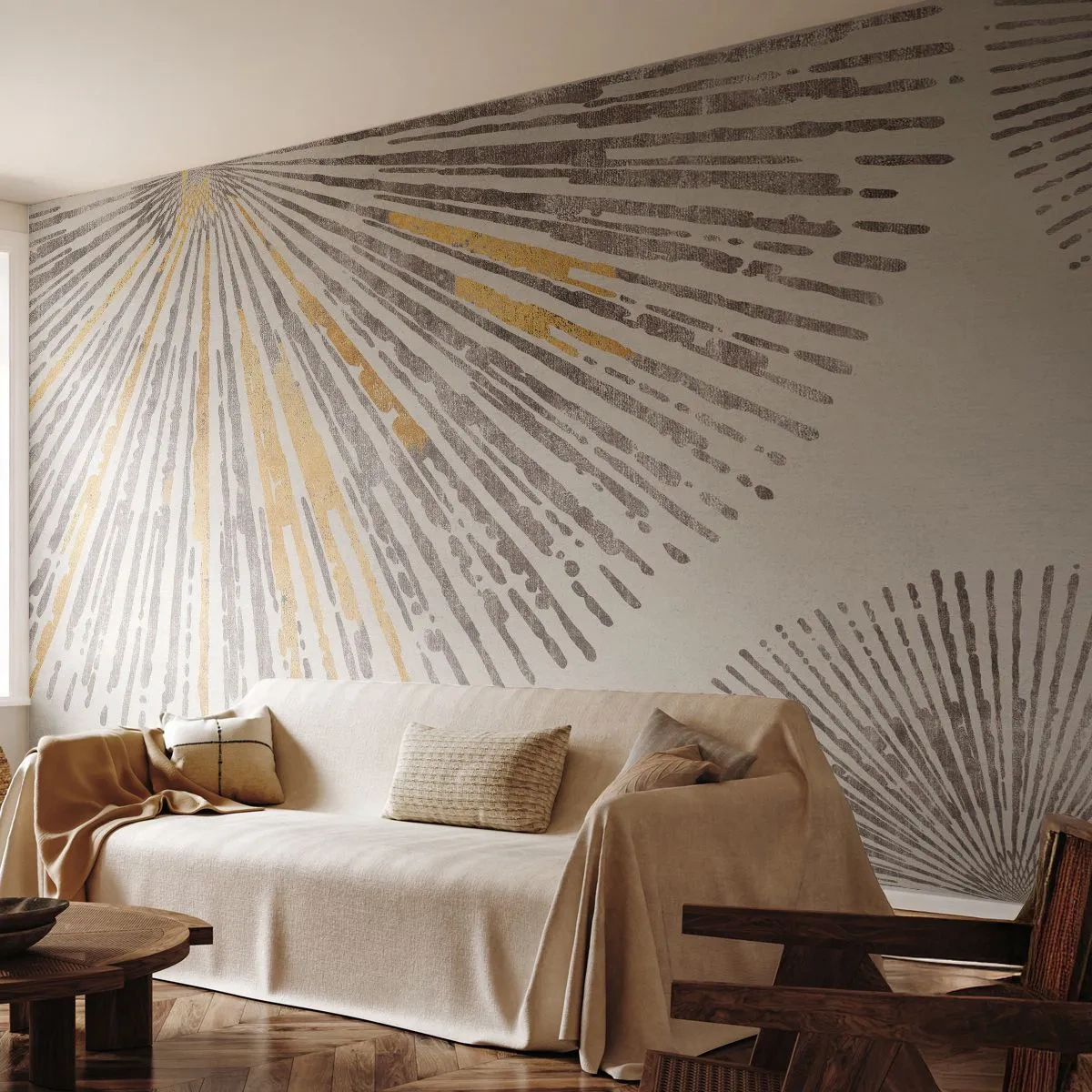 Tapet Standard Eco - Frumusețea razei - Minimalism, Luminos, Linii - 350x256 cm