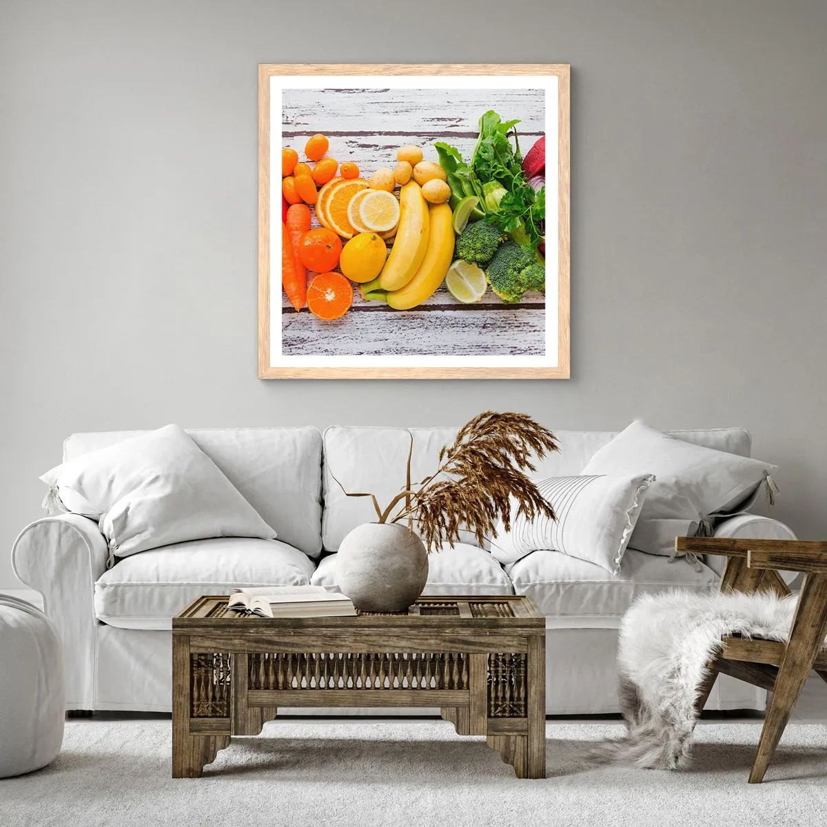 Poster în ramă de stejar deschis - Nu este de ajuns? - 30x30 cm