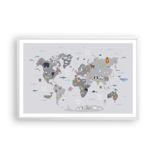 Poster în ramă albă - Spune-mi de unde ești... - 91x61 cm