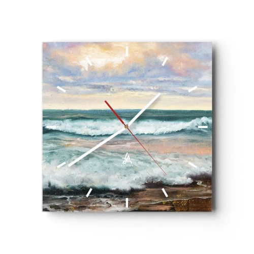 Ceas de perete - Ceas pe sticlă - Aici îți vei alina sufletul - 40x40 cm